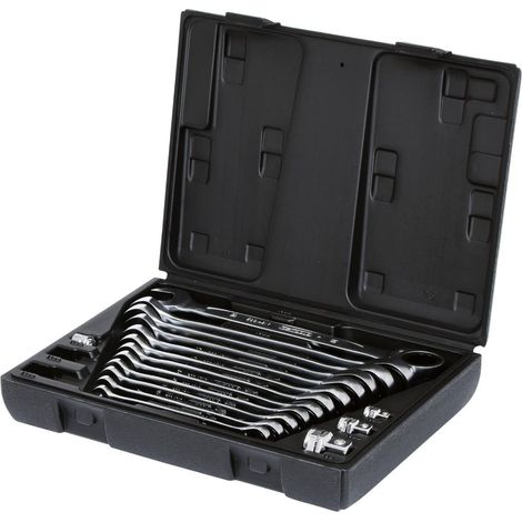 KS Tools Serie di Chiavi a Cricco Combinate Gearplus 16 Pezzi 8-19mm con Adattatore (1/5)
