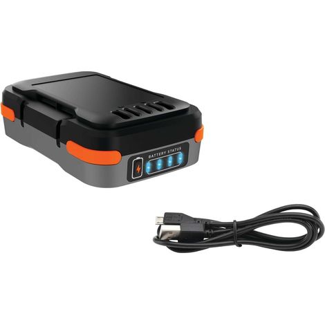 Black&Decker – Batterie lithium 12V 1.5Ah USB – Recharge rapide en 2h – Compatible outils 12V – Power bank intégré pour appareils mobiles - BDCB12B-XJ (1/6)