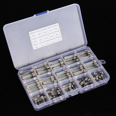 150-teiliges Sortiment an Glasrohrsicherungen 6x30mm 0,5A/1A/2A/3A/5A/8A/10A/15A/20A/30A 5x20mm 1A/5A/10A/15A/20A (1/5)