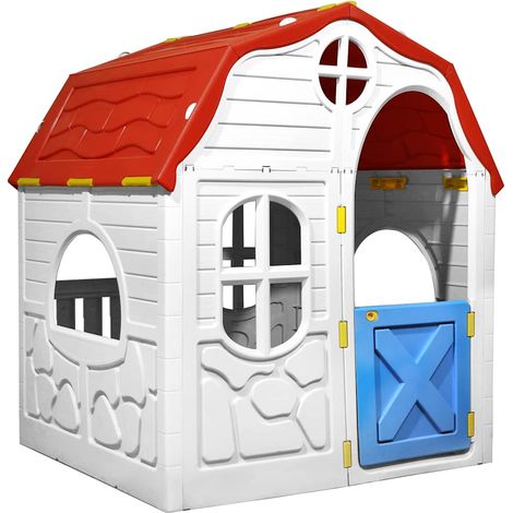 vidaXL Casita de juegos plegable para niños con puertas y ventanas (1/5)