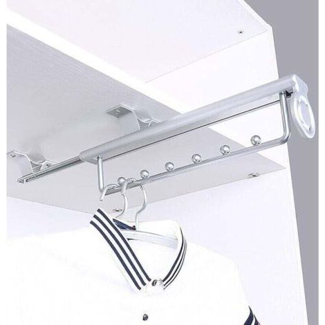 35CM Heavy Duty Pull Out Clothes Rack Trouser Rack Sliding Hanger, XU, Telescopic Wardrobe, Hanging Rail for Clothes Cabinet - (1/4)