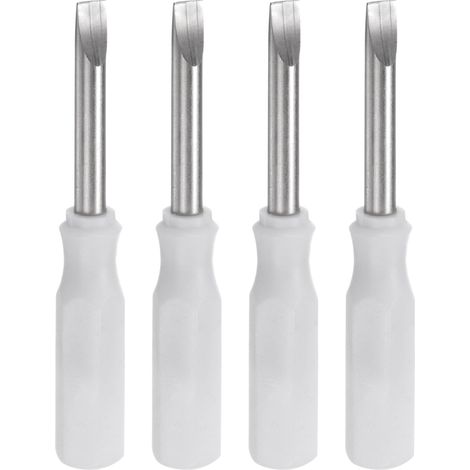 4Pcs Sl3,0 Mini Tournevis Fendu 3mm Tête Plate Magnétique Blanc (1/5)