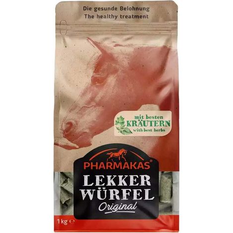 Snack per cavalli 100% naturali al gusto ERBE pharmakas lekkerwurfel herbs 1 kg