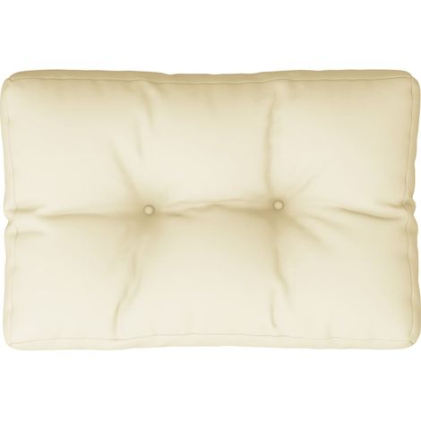 vidaXL Coussin de palette crème 50x40x12 cm tissu
