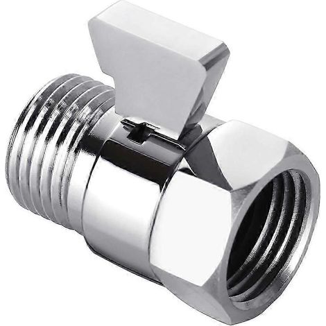 Vanne d'arrêt de contrôle du débit d'eau, régulateur de pression d'eau réglable en laiton compatible avec pommeau de douche à main et (1/5)