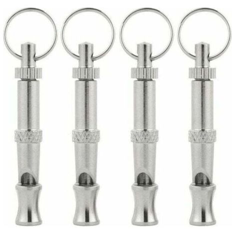 Sifflet à ultrasons pour chien (lot de 4), sifflet haute fréquence réglable pour le dressage, l'aboiement, l'ordre assis et le rappel du chien.