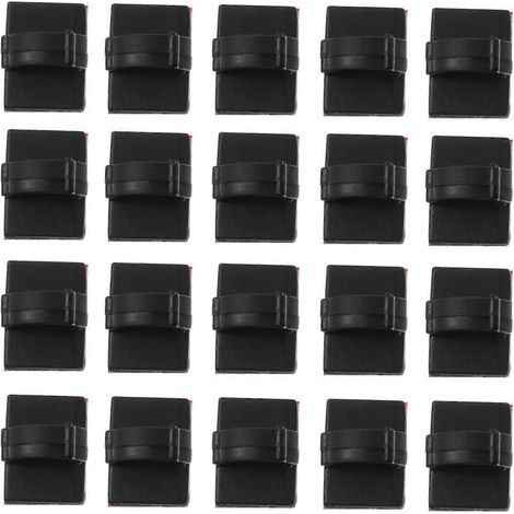 Packung mit 100 Kabelclips mit starkem Klebeband für optimales Kabelmanagement. – 2 x 1,5 cm – Schwarz (1/4)