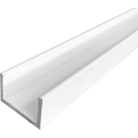 Profilé U aluminium, lg 1000mm (15 x 25 x 15 x 2 mm, Laqué Blanc) HOMEWELL (1/2)