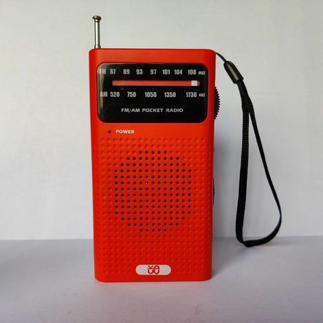 VURAHOME - Radio Portable Poste Radio Transistor Radio de Poche Petite FM AM Radio, et Haut-Parleur(rouge) (1/4)