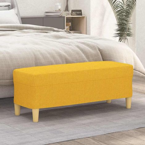 vidaXL Banc Jaune clair 100x35x41 cm Tissu (1/5)