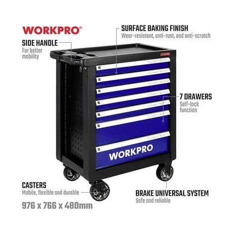WorkPro WP209074 Set di Utensili Completo Nero 193 pezzi