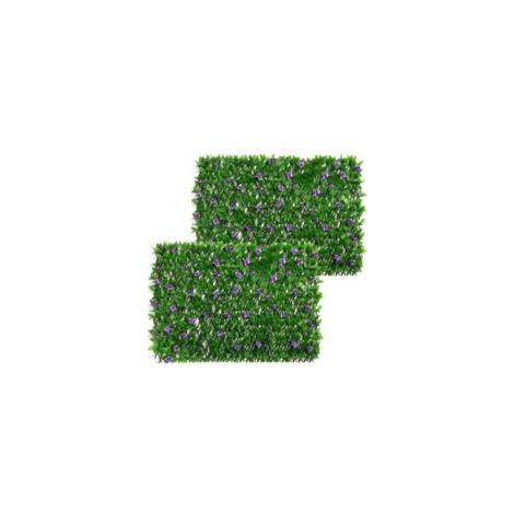 QORVA-Treillis De Jardin avec Feuilles Artificielles,Mur De Haie,Clôture D'intimité Extensible, Haie Feuillage Artificiel avec Fleur