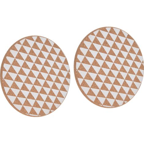 Lot de 2 dessous de plat triangle en liège, motif géométrique anglais, design scandinave, antidérapant, protège table, décoration cuisine (1/5)