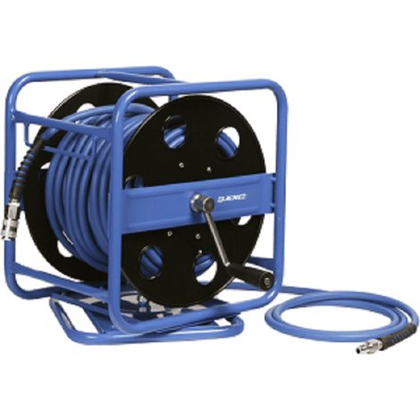 Lacme – Enrouleur manuel de chantier 30m Ø 5/16 - 8mm – Tuyau en polymère hybride – Orientable 360° pour chantiers humides