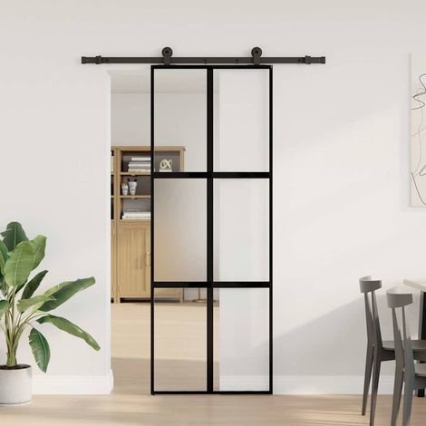 Maison Exclusive - Schiebetür mit Beschlag 76x205 cm Hartglas & A