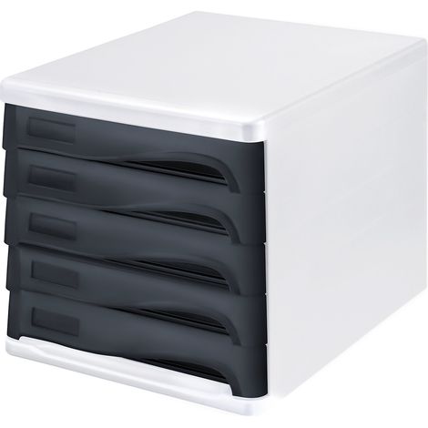 helit Schubladenbox economy H6129498 DIN A4-C4 l.gr/sw