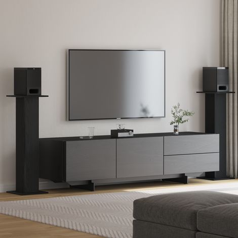 Lautsprecherständer 2 pcs Schwarze Eiche 30 x 30 x 95 cm vidaXL