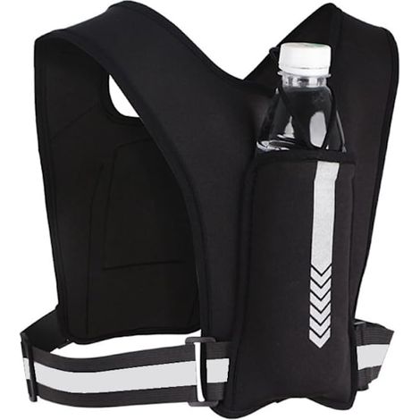 Gilet de course avec porte-téléphone, support de téléphone pour joggeur, gilet de course réfléchissant, sac de poitrine de course, poche pour bouteille d'eau, gilet porte-téléphone pour la course (1/5)