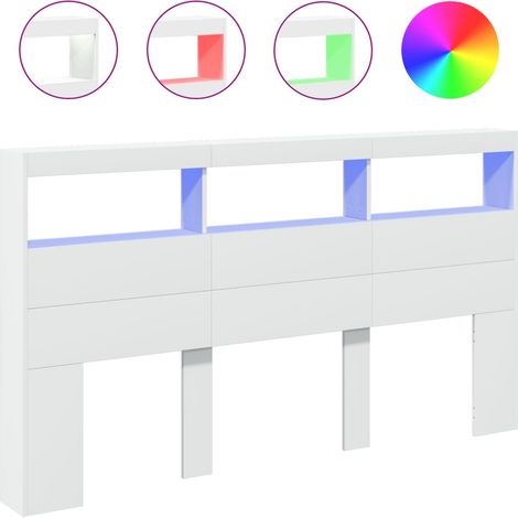 Maison Exclusive - Cabecero de cama con LED blanco 180x17x102 cm