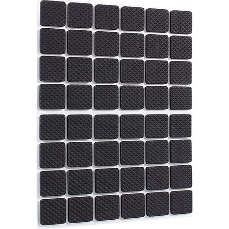48 patins de protection antidérapants et auto-adhésifs noirs pour meubles, canapés, tables et chaises.