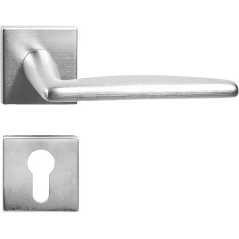 DOMINO Poignée de porte EASY QR SLIM M4 PZ Poignée avec plaque PZ pour cylindre profilé Chromé satiné (1/5)