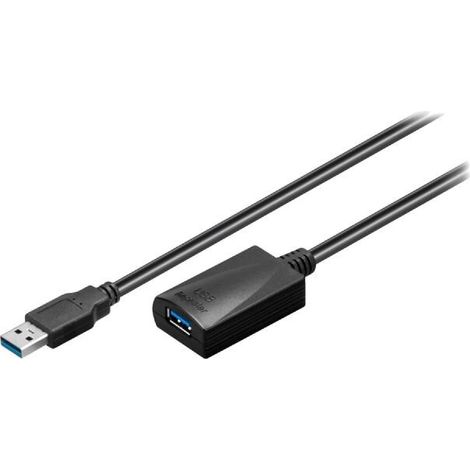Cable- USB 3.0- USB A socle.USB A prise- 5m- noir- 5Gbps