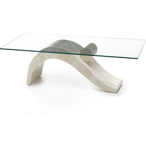 Tavolino da Soggiorno 120x70x40 cm in Vetro Temperato Dove Trasparente (1/3)
