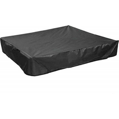Quadratische, staub-, wasserdichte und UV-beständige Poolabdeckung mit Spielzeug – 120 cm x 120 cm – Schwarz