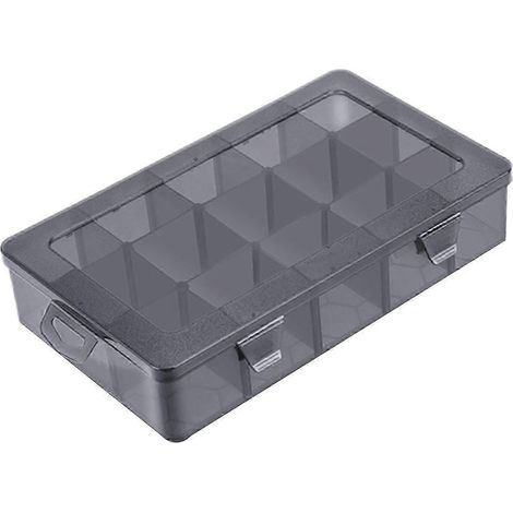 Boîte de rangement organisatrice avec séparateur ajustable et compartiment amovible à grille pour bijoux, perles, boucles d'oreilles, outils, hameçon et petits accessoires-15 Grids (1/5)
