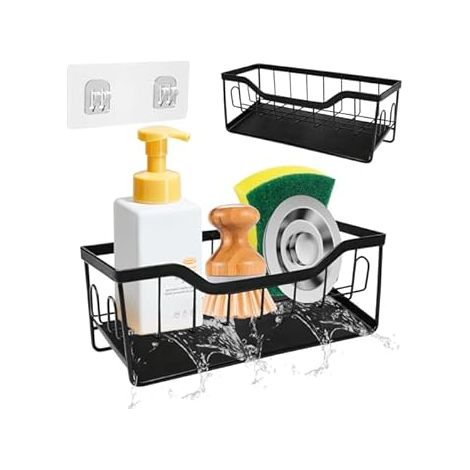 Porta Spugna da Appendere con Organizzatore Lavello - Porta Asciugamani per Bagno e Camera da Letto - Acciaio Inossidabile 304 a Parete (1/4)