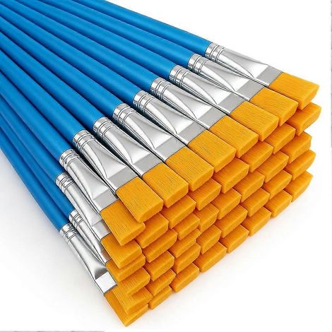 Ensemble de 40 grands pinceaux pour peinture acrylique, pinceaux de 2 cm pour peinture à l'huile, aquarelle et peinture corporelle (1/5)