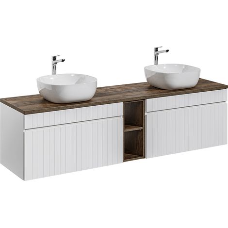 Mobile bagno doppio lavabo Zelie bianco 180cm