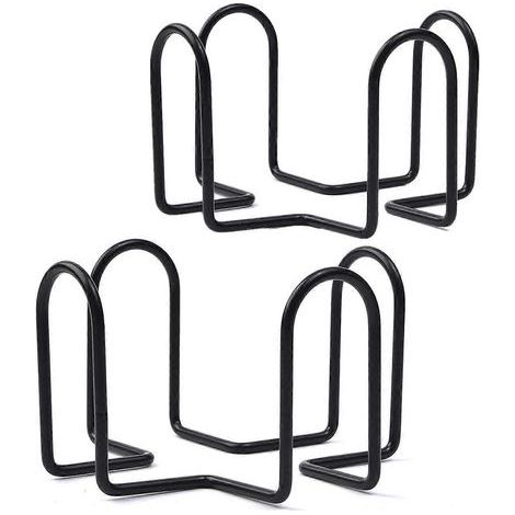 2 Metallhalterungen zur Aufbewahrung von runden und quadratischen Untersetzern. (1/4)