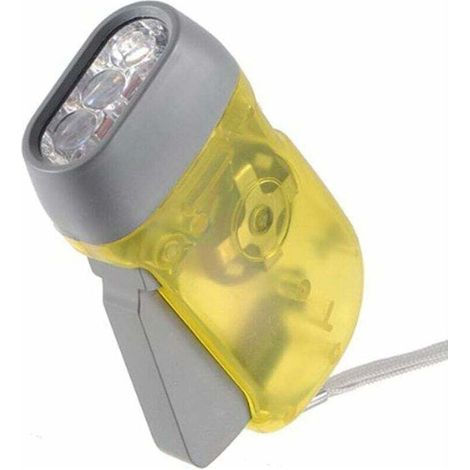 pair 3 LED Dynamo Lampe De Poche Lumière Main Presse Manivelle Camping Portable Voyager Lampe De Randonnée Durable Et Utile-Fei Yu