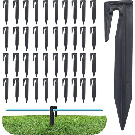 100 Pièces Piquet Fil Robot Tondeuse Crochet de terre pour robot tondeuse Piquets de Fixation en Plastique Robuste Piquets Fixation pour Câbles Périphériques compatible avec différents modèles (1/5)