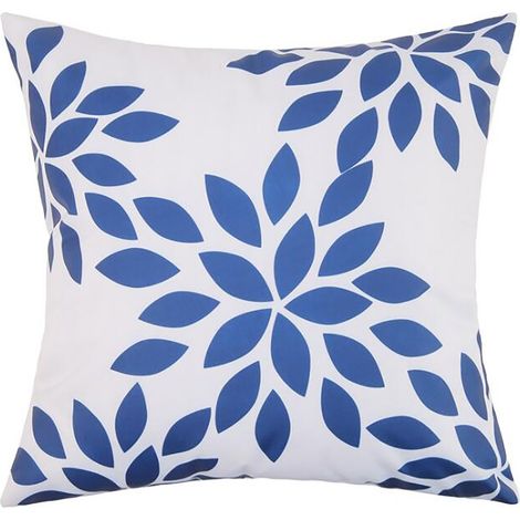 Housse de coussin d'extérieur imperméable, bleue, lavable en machine, résistante à l'huile et aux taches, motif simple pour terrasse (1/4)