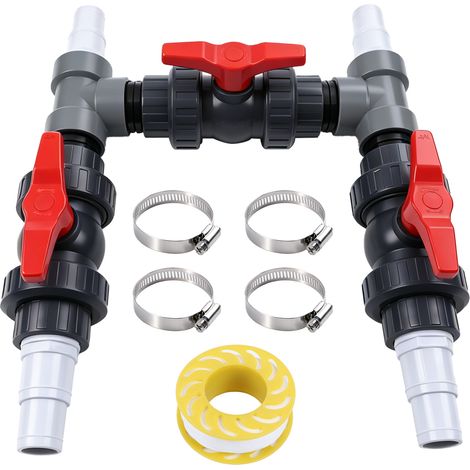 Kit by-pass Ø 32/38 mm pour pompe à chaleur – Compatible Chauffage Solaire et Pompe à Chaleur - Protection contre les surtensions (1/5)