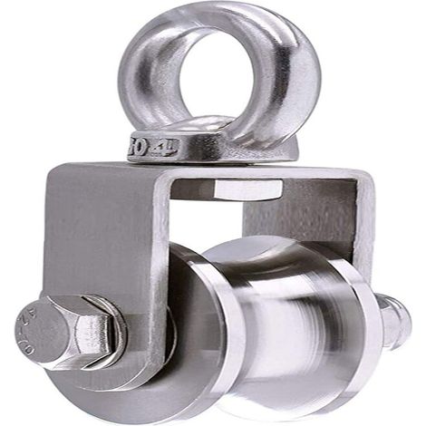 Poulie - Acier Inoxydable 304 - Charge Maximale 500 kg - Rotation 360° Sans Blocage - Pour Cordes en Acier - Unité (1/5)