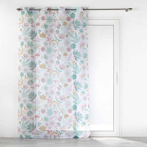 Panneau a oeillets 140 x 240 cm voile sable imprime indiana Sans (1/3)