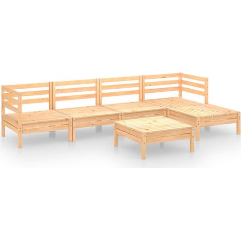Maison Exclusive - 6-tlg. Garten-Lounge-Set Massivholz Kiefer (1/5)