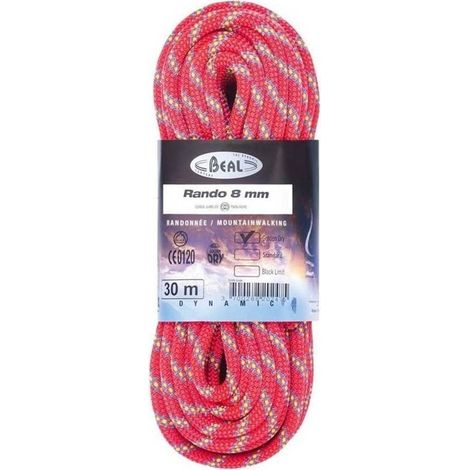 Cuerda rando 8mm 20m dorada seca-rosa BEAL