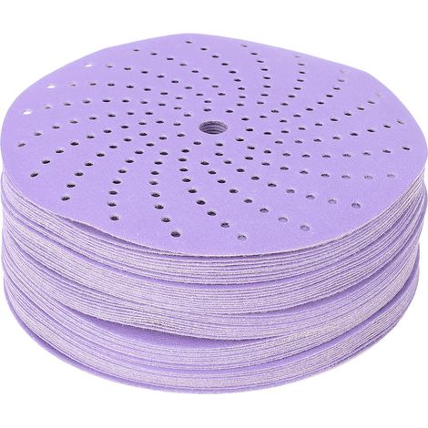 Ortviai Disques abrasifs céramiques 6 pouces, grain 320, fixation velcro, design poreux, lot de 50 pièces pour bois, métal et automobile (1/5)