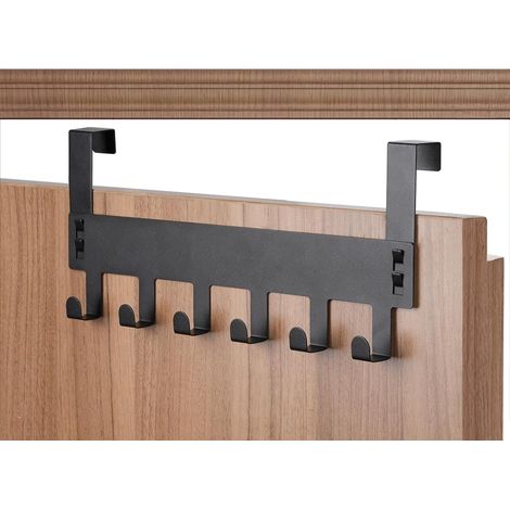 Türhänger, Türhaken, platzsparend, robust und langlebig, Edelstahl – ideal für Schlafzimmer, Küche, Büro, Badezimmer (Schwarz) (1/5)