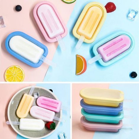 Moule À Glace Silicone Réutilisable - 75Ml Individuel, Taille Compacte 15.5X6.5X2.6Cm - Idéal Pour Bâtonnets De Glace Maison,[F119] (1/5)