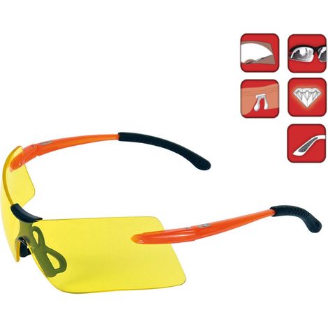Cofra UV-Schutzbrille weiche Rutschfeste Bügel gelb