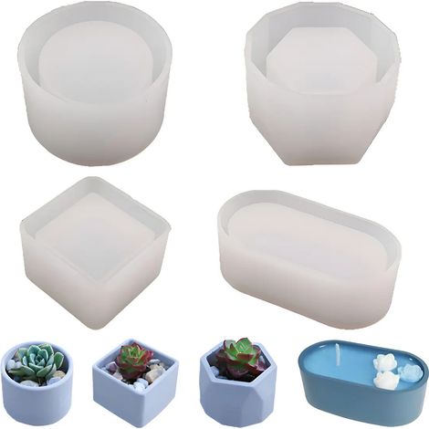 Pot en résine pour plante grasse avec trou de drainage - Visage de fille (1/2)