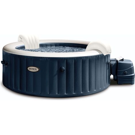 Spa gonfiabile idromassaggio 4 posti con luce LED e poggiatesta, riscaldamento 40°C diametro 196 cm altezza 71 cm per esterno - Intex