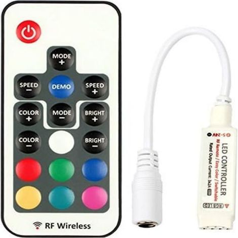 Contrôleur RGB - Télécommande Sans Fil RF 17 Touches - 5 à 24 V CC - 3 Canaux Sortie - Pour Bandes LED RGB 5050 et 3528 - 1 Pièce (1/5)