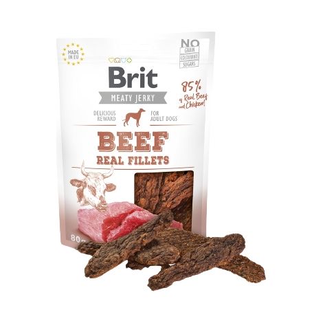 Brit Meaty Jerky Snack Rind- und Hähnchenfilets 80g (1/4)