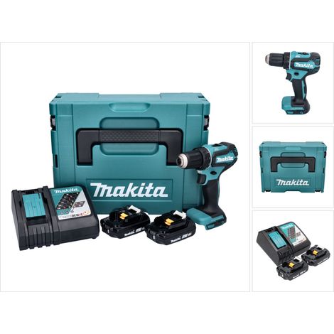 Trapano avvitatore a batteria Makita DDF 485 RAJ 18 V 50 Nm brushless + 2x batteria ricaricabile 2,0 Ah + caricabatterie + Makpac